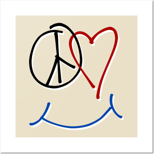 Peace Love Happiness Symbol Posters and Art